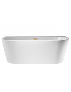 Wanna przyścienna wolnostojąca Corsan E030 Mono 170 cm z szeroką krawędzią i wykończeniem różowe złoto 1