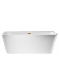 Wanna przyścienna wolnostojąca Corsan E019 Iseo 160 cm z szeroką krawędzią i wykończeniem złotym 1