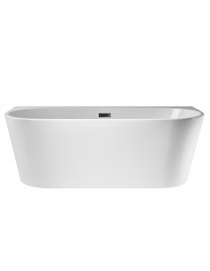 Wanna przyścienna wolnostojąca Corsan E030 Mono 150 cm z szeroką krawędzią i wykończeniem czarnym 1