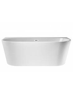 Wanna przyścienna wolnostojąca Corsan E030 Mono 150 cm z szeroką krawędzią i wykończeniem białym 1