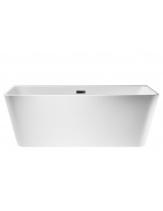 Wanna przyścienna wolnostojąca Corsan E019 Iseo 150 cm z szeroką krawędzią i wykończeniem czarnym 1