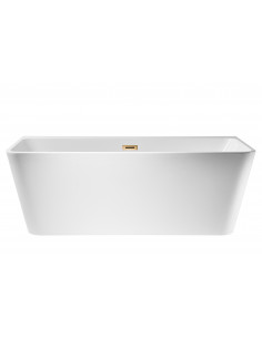 Wanna przyścienna wolnostojąca Corsan E019 Iseo 150 cm z szeroką krawędzią i wykończeniem różowe złoto 1