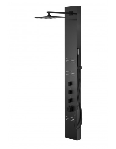 Panel prysznicowy Corsan Neo S060 grafitowy z hydromasażem, oświetleniem i termostatem 1