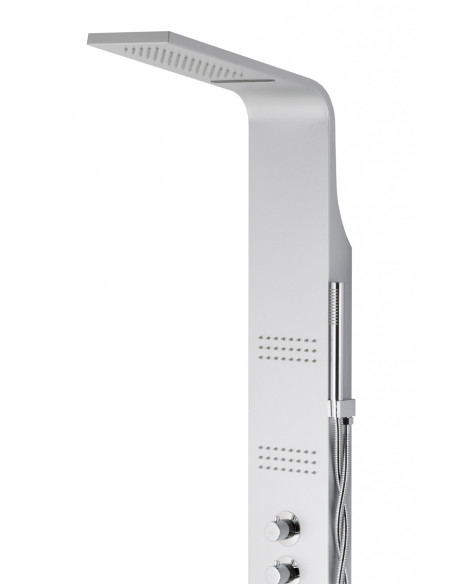 Panel prysznicowy Corsan Led Kaskada A013A gwiezdna szarość z hydromasażem, oświetleniem i termostatem 3