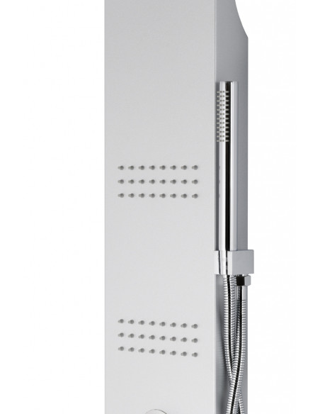 Panel prysznicowy Corsan Led Kaskada A013A gwiezdna szarość z hydromasażem, oświetleniem i termostatem 4