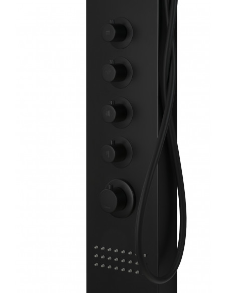 Panel prysznicowy Corsan Kaskada A014A czarny z hydromasażem i termostatem 2