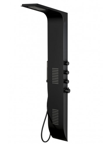Panel prysznicowy Corsan Duo A777 czarny z hydromasażem i termostatem 1