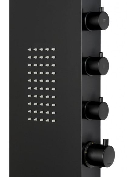 Panel prysznicowy Corsan Duo A777 czarny z hydromasażem i termostatem 4