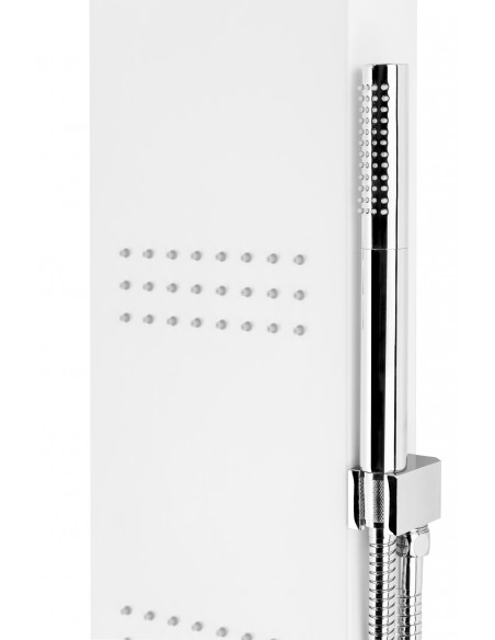 Panel prysznicowy Corsan Led Kaskada biały z hydromasażem i oświetleniem 3