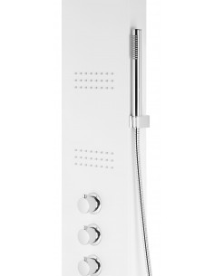 Panel prysznicowy Corsan Akoja A025 biały z hydromasażem i wylewką 1 2