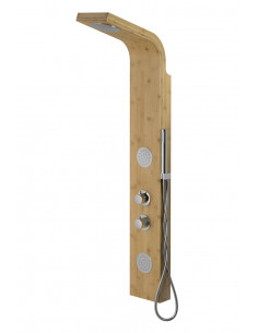 Panel prysznicowy Corsan Bali B231 bambusowy z hydromasażem i termostatem chrom 1