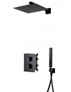 Zestaw prysznicowy podtynkowy Corsan Z01TBL z termostatem czarny 1