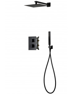 Zestaw prysznicowy podtynkowy Corsan Z01TBL z termostatem czarny 1 2