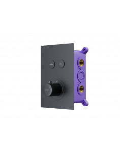 Bateria prysznicowa podtynkowa Corsan BT02BL z termostatem czarna 1 2