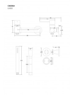 Zestaw prysznicowy Corsan CMZ064BL Lugo czarny 1 2