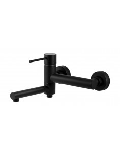 Bateria wannowo prysznicowa ścienna Corsan CMB7541BL Lugo czarna 1