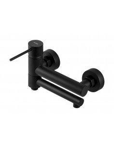 Bateria wannowo prysznicowa ścienna Corsan CMB7541BL Lugo czarna 1 2