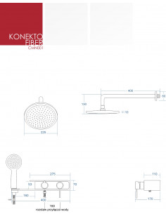 Zestaw prysznicowy podtynkowy Corsan CMN001 Konekto czarny 1 2