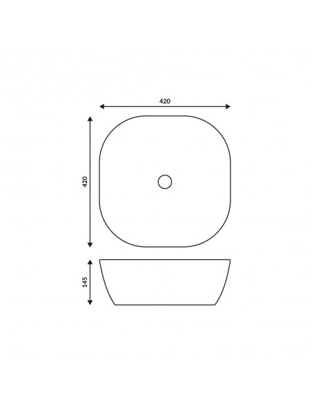 Umywalka nablatowa Corsan 649995 kwadratowa biała 42 x 42 x 14,5 cm 3