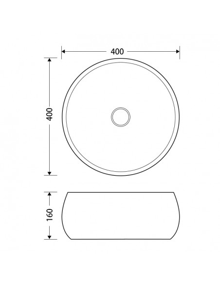 Umywalka nablatowa Corsan 649926 okrągła biała 40 x 40 x 16 cm 3