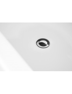 Wanna przyścienna wolnostojąca Corsan E030 Mono 150 cm z szeroką krawędzią i wykończeniem chrom 1 2