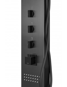 Panel prysznicowy Corsan Neo S060 grafitowy z hydromasażem i termostatem 1 2