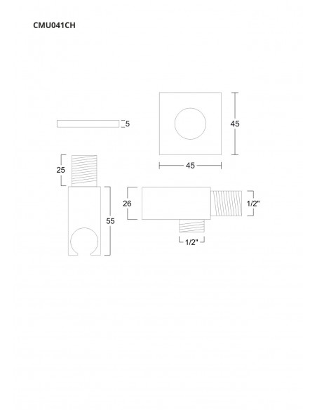 Uchwyt prysznicowy Corsan CMU041BL do słuchawki prysznicowej czarny z przyłączem do słuchawki prysznicowej 4