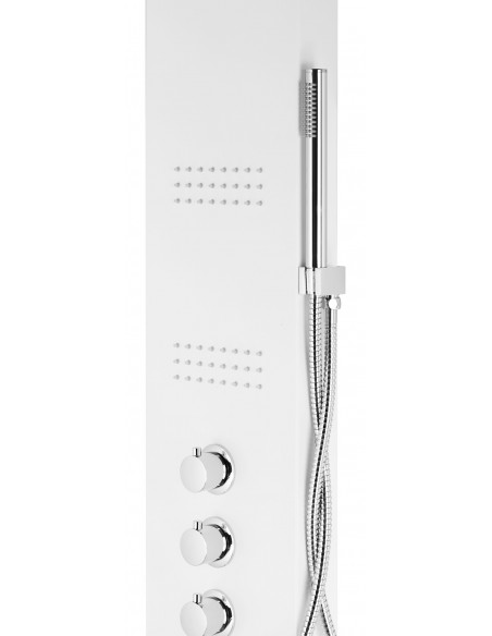 Panel prysznicowy Corsan Akoja A025 biały z hydromasażem i termostatem 3