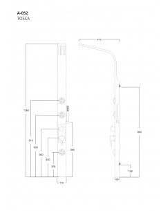 Panel prysznicowy Corsan Tosca A052 szary z hydromasażem 1 2