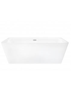 Wanna przyścienna wolnostojąca Corsan E019 Iseo 160 cm z szeroką krawędzią i wykończeniem białym 1