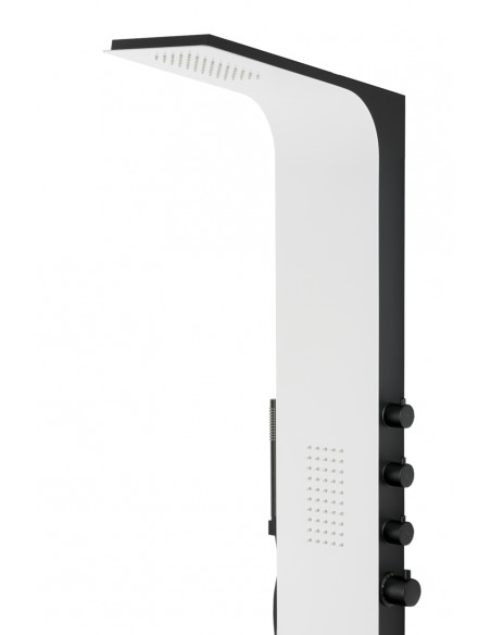 Panel prysznicowy Corsan Duo A777 biało-czarny z hydromasażem i termostatem 4