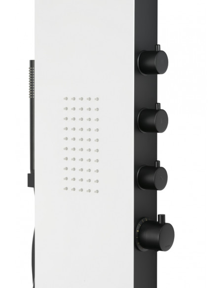 Panel prysznicowy Corsan Duo A777 biało-czarny z hydromasażem i termostatem 2