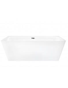 Wanna przyścienna wolnostojąca Corsan E019 Iseo 150 cm z szeroką krawędzią i wykończeniem chrom 1