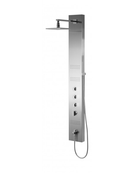 Panel prysznicowy Corsan Neo S060 srebrny z hydromasażem, oświetleniem i wylewką 1