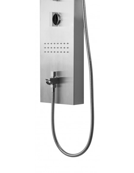 Panel prysznicowy Corsan Neo S060 srebrny z hydromasażem, oświetleniem i wylewką 5