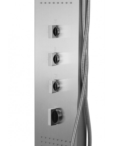 Panel prysznicowy Corsan Neo S060 srebrny z hydromasażem, oświetleniem i wylewką 2