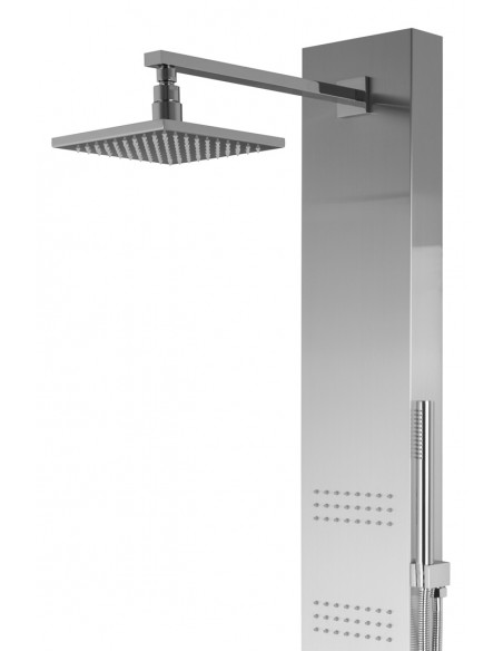 Panel prysznicowy Corsan Neo S060 srebrny z hydromasażem, oświetleniem i wylewką 3