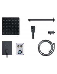 Zestaw prysznicowy podtynkowy Corsan 646987 czarny 1