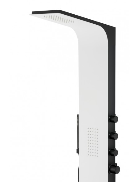Panel prysznicowy Corsan Duo A777 biało-czarny z hydromasażem i termostatem 10