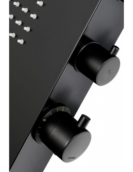 Panel prysznicowy Corsan Duo A777 czarny z hydromasażem i termostatem 16