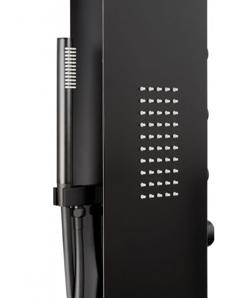 Panel prysznicowy Corsan Duo A777 czarny z hydromasażem i termostatem 20