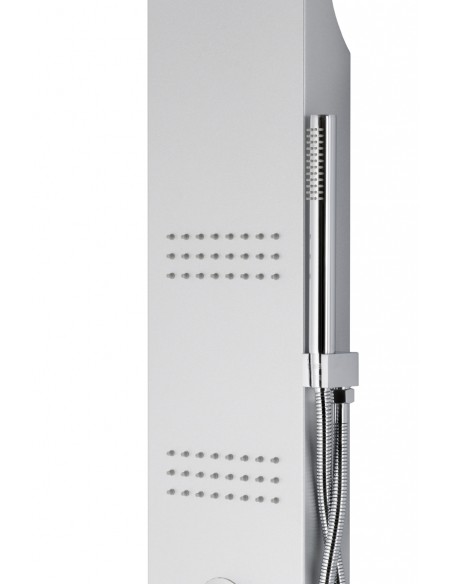 Panel prysznicowy Corsan Led Kaskada A013A gwiezdna szarość z hydromasażem, oświetleniem i termostatem 14