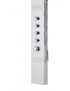 Panel prysznicowy Corsan Led Kaskada A013A gwiezdna szarość z hydromasażem i oświetleniem i termostatem 1 2