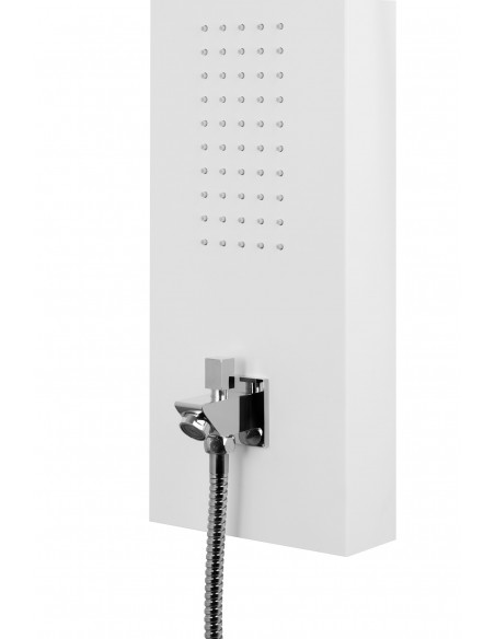 Panel prysznicowy Corsan Alto A017 biały z hydromasażem i wylewką 4