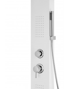Panel prysznicowy Corsan Alto A017 biały z hydromasażem i wylewką 1 2