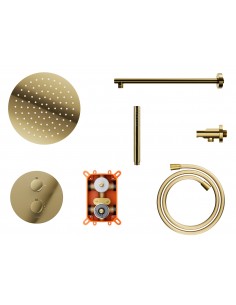 Prysznicowy zestaw podtynkowy Corsan Z03TGL złoty z termostatem 1