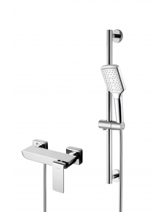 Prysznicowy zestaw natynkowy Corsan CMZ057CH chromowany z relingiem 1