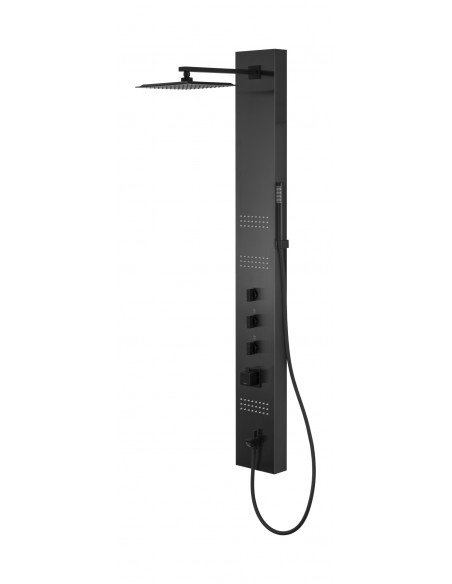 Panel prysznicowy Corsan Neo S060 grafitowy z termostatem, oświetleniem i wylewką 1