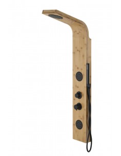 Panel prysznicowy Corsan Bali B231 bambusowy z hydromasażem czarny 1