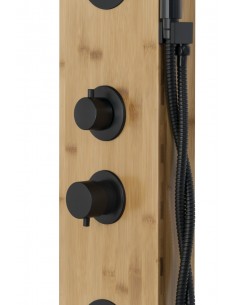 Panel prysznicowy Corsan Bali B231 bambusowy z hydromasażem czarny 1 2